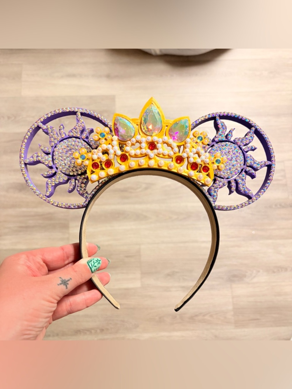 Disney Rapunzel rhinestone 3D printed custom Minnie Mouse ears